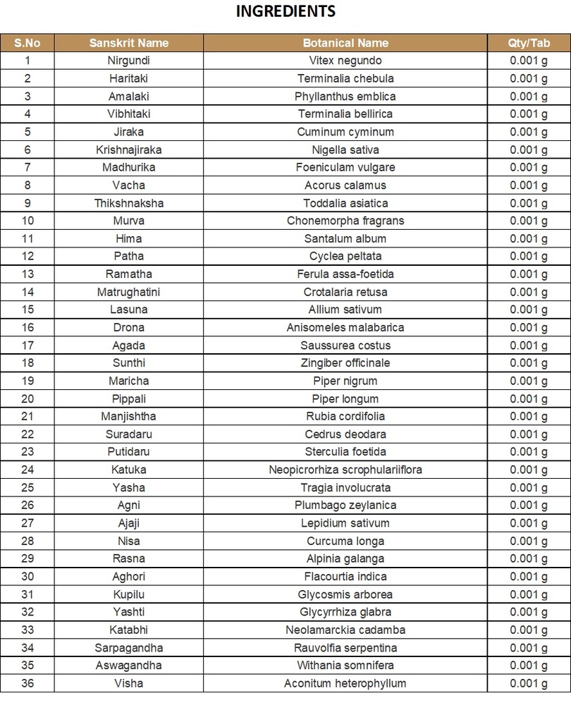RASAKRIYA (COLLYRIUM) | KOTTAKKAL | NIRGUNYADI GULIKA (100 Nos)