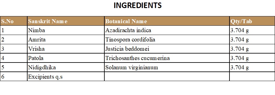 KASHYAM TABLET | KOTTAKKAL | NIMBAMRITADI PANCHATIKTAM KWATHAM (TABLET) (100 NOS)